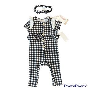 Jessica Simpson gingham coverall with headband